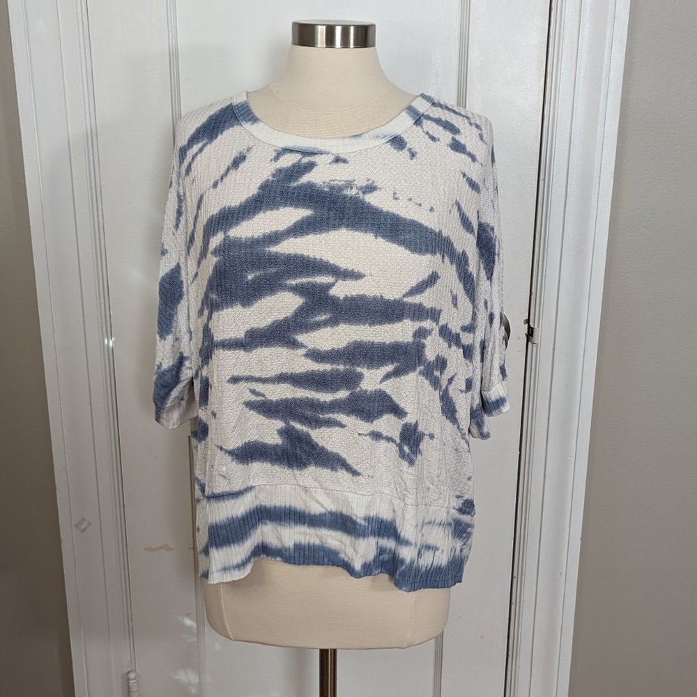 Vintage Havana Blue and White Tie-Dye Top